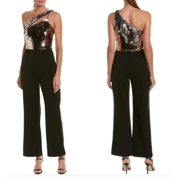 Alexia Admor Pants - Alexia Admor 1 Shoulder Reversible Sequin Jumpsuit Size 4